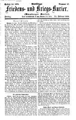 Nürnberger Friedens- und Kriegs-Kurier Freitag 26. Februar 1858