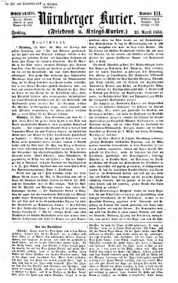 Nürnberger Kurier (Nürnberger Friedens- und Kriegs-Kurier) Freitag 23. April 1858