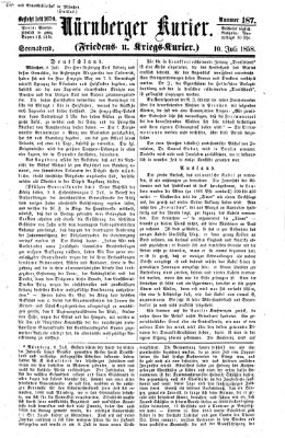 Nürnberger Kurier (Nürnberger Friedens- und Kriegs-Kurier) Samstag 10. Juli 1858