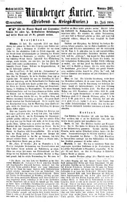 Nürnberger Kurier (Nürnberger Friedens- und Kriegs-Kurier) Samstag 24. Juli 1858