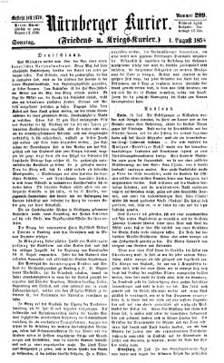 Nürnberger Kurier (Nürnberger Friedens- und Kriegs-Kurier) Sonntag 1. August 1858