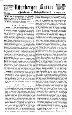Nürnberger Kurier (Nürnberger Friedens- und Kriegs-Kurier) Montag 2. August 1858