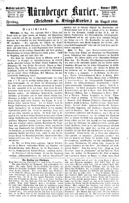 Nürnberger Kurier (Nürnberger Friedens- und Kriegs-Kurier) Freitag 20. August 1858