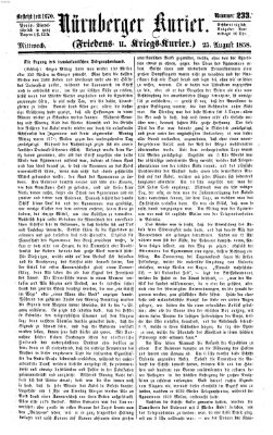Nürnberger Kurier (Nürnberger Friedens- und Kriegs-Kurier) Mittwoch 25. August 1858