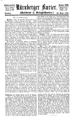 Nürnberger Kurier (Nürnberger Friedens- und Kriegs-Kurier) Freitag 10. September 1858