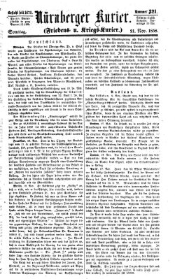 Nürnberger Kurier (Nürnberger Friedens- und Kriegs-Kurier) Sonntag 21. November 1858
