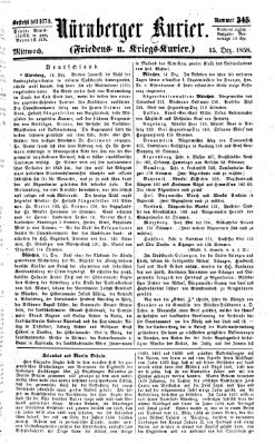 Nürnberger Kurier (Nürnberger Friedens- und Kriegs-Kurier) Mittwoch 15. Dezember 1858