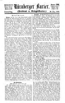 Nürnberger Kurier (Nürnberger Friedens- und Kriegs-Kurier) Donnerstag 30. Dezember 1858