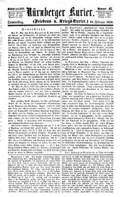 Nürnberger Kurier (Nürnberger Friedens- und Kriegs-Kurier) Donnerstag 10. Februar 1859