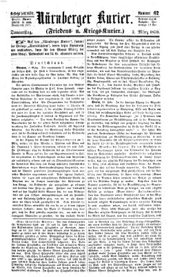 Nürnberger Kurier (Nürnberger Friedens- und Kriegs-Kurier) Donnerstag 3. März 1859