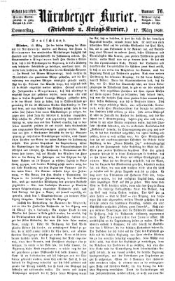 Nürnberger Kurier (Nürnberger Friedens- und Kriegs-Kurier) Donnerstag 17. März 1859
