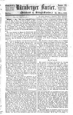 Nürnberger Kurier (Nürnberger Friedens- und Kriegs-Kurier) Freitag 25. März 1859