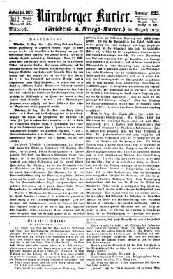 Nürnberger Kurier (Nürnberger Friedens- und Kriegs-Kurier) Mittwoch 24. August 1859