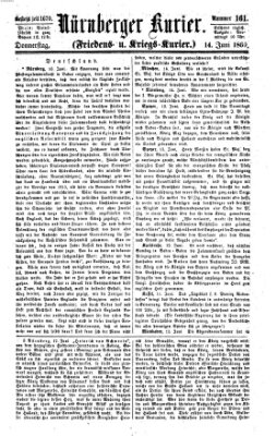 Nürnberger Kurier (Nürnberger Friedens- und Kriegs-Kurier) Donnerstag 14. Juni 1860