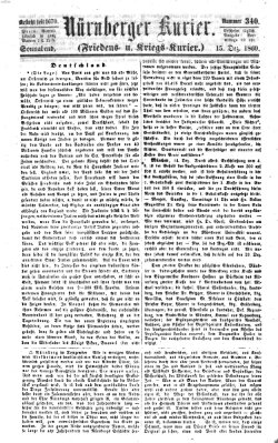 Nürnberger Kurier (Nürnberger Friedens- und Kriegs-Kurier) Samstag 15. Dezember 1860