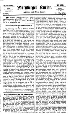 Nürnberger Kurier (Nürnberger Friedens- und Kriegs-Kurier) Dienstag 21. Mai 1861