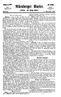 Nürnberger Kurier (Nürnberger Friedens- und Kriegs-Kurier) Sonntag 8. September 1861