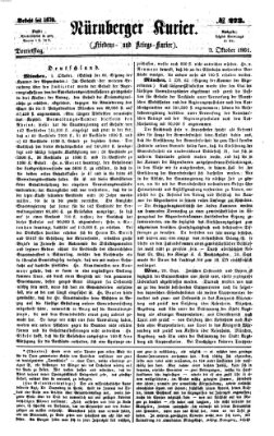 Nürnberger Kurier (Nürnberger Friedens- und Kriegs-Kurier) Donnerstag 3. Oktober 1861