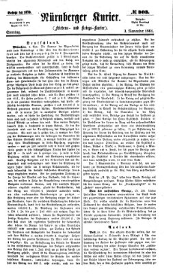Nürnberger Kurier (Nürnberger Friedens- und Kriegs-Kurier) Sonntag 3. November 1861