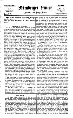 Nürnberger Kurier (Nürnberger Friedens- und Kriegs-Kurier) Samstag 7. Dezember 1861