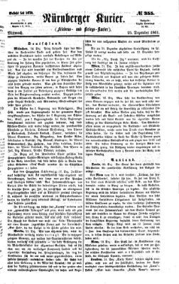 Nürnberger Kurier (Nürnberger Friedens- und Kriegs-Kurier) Mittwoch 25. Dezember 1861