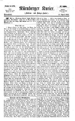 Nürnberger Kurier (Nürnberger Friedens- und Kriegs-Kurier) Samstag 19. April 1862