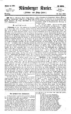 Nürnberger Kurier (Nürnberger Friedens- und Kriegs-Kurier) Dienstag 22. Juli 1862