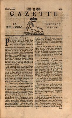 Gazette de Brunswig Mittwoch 27. Juli 1757