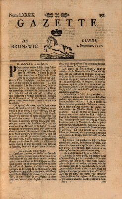 Gazette de Brunswig Montag 7. November 1757