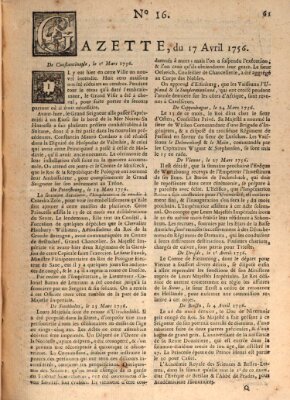 Gazette (Gazette de France) Samstag 17. April 1756