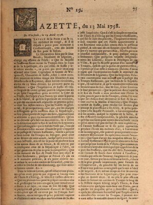 Gazette (Gazette de France) Samstag 13. Mai 1758