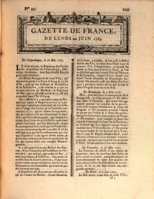 Gazette de France Montag 20. Juni 1763
