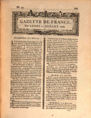 Gazette de France Montag 11. Juli 1763