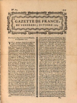 Gazette de France Freitag 5. Oktober 1764