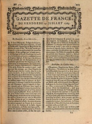Gazette de France Freitag 19. Juli 1765