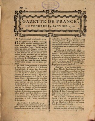 Gazette de France Freitag 4. Januar 1771