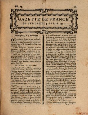 Gazette de France Freitag 5. April 1771
