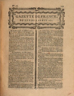 Gazette de France Montag 8. April 1771