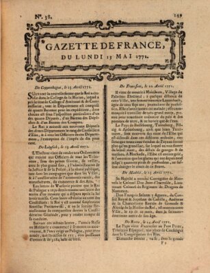 Gazette de France Montag 13. Mai 1771