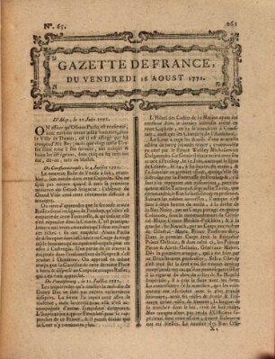 Gazette de France Freitag 16. August 1771