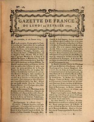 Gazette de France Montag 22. Februar 1773