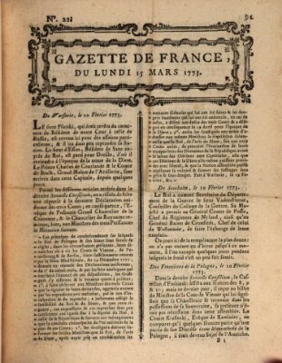 Gazette de France Montag 15. März 1773