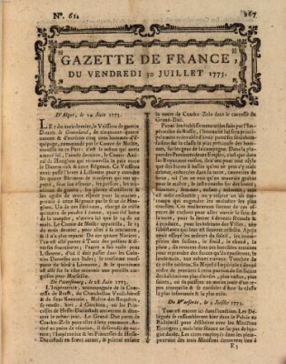 Gazette de France Freitag 30. Juli 1773