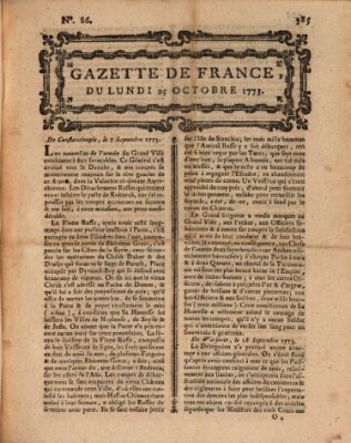 Gazette de France Montag 25. Oktober 1773