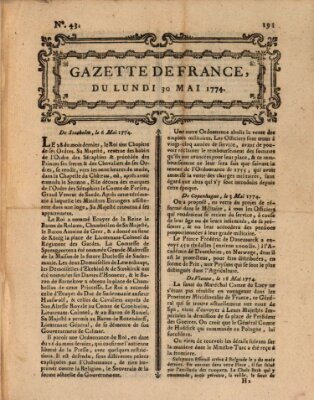 Gazette de France Montag 30. Mai 1774
