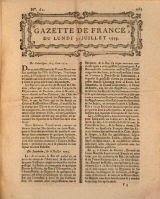 Gazette de France Montag 31. Juli 1775