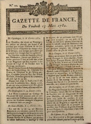 Gazette de France Freitag 15. März 1782