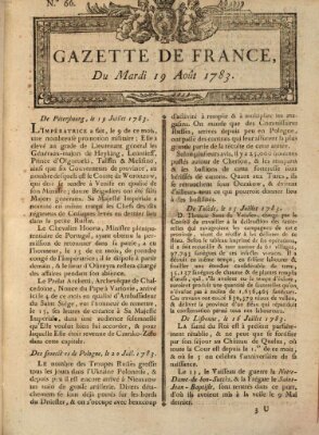 Gazette de France Dienstag 19. August 1783