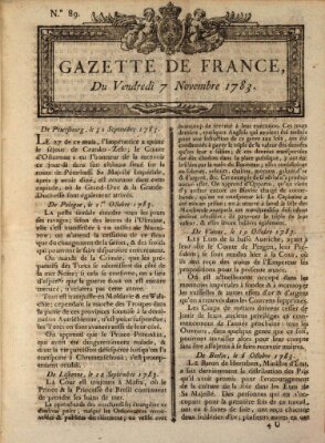 Gazette de France Freitag 7. November 1783