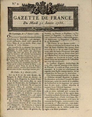 Gazette de France Dienstag 31. Januar 1786